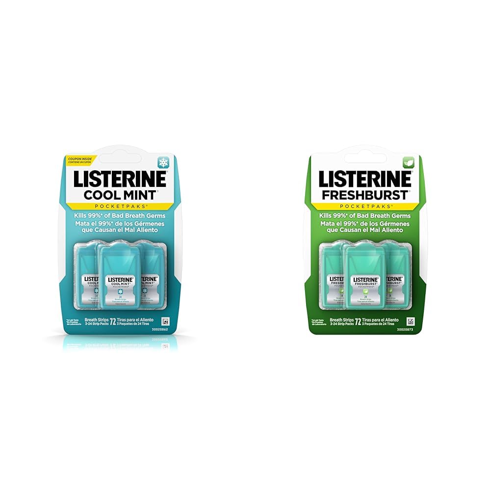 Amazon.com : Listerine Pocketpaks Cool Mint Breath Strips 72 Count